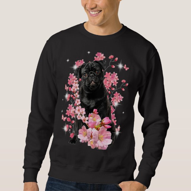 Moletom Flores de Cerejeira Pug (Frente)