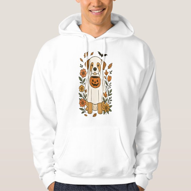 Moletom Flores de Labrador Retriever de Halloween (Frente)