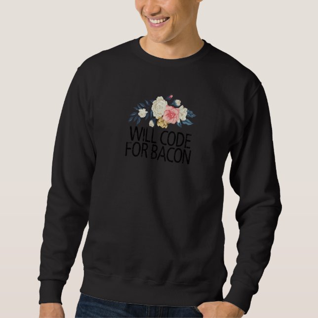 Moletom Flores Florais Aquarela Codificação Para Bacon (Frente)
