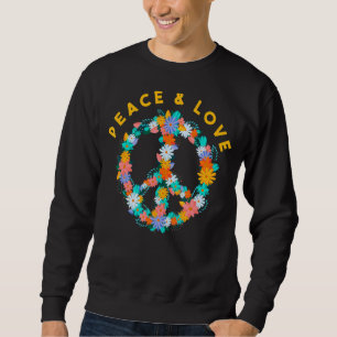 Moletom Flores Hippie Sinais De Paz E Amor