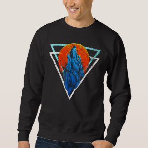 Moletom Floresta Animal Red Moon Predator Howling Wolf