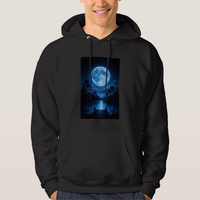 Moletom Floresta Celestial Iluminada pela Lua Estética Ref (Frente)