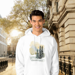 Moletom Floresta de Inverno em Aquarela Unisex E
