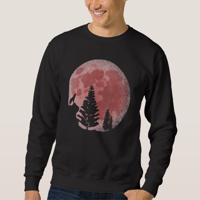Moletom Floresta De Lua Cheia Predador Red Moon Howling (Frente)