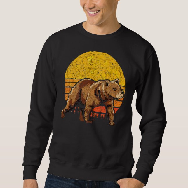Moletom Floresta Marrom - Floresta Animal Retro Urso Solar (Frente)