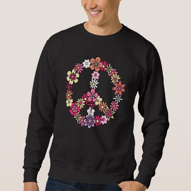 Moletom Flower Peace Sign Vintage Hippie (Frente)