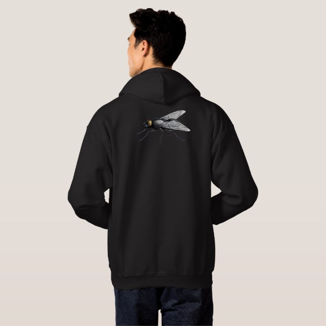 Moletom Fly Buddy Homens negros de capuz (Parte Traseira Completa)