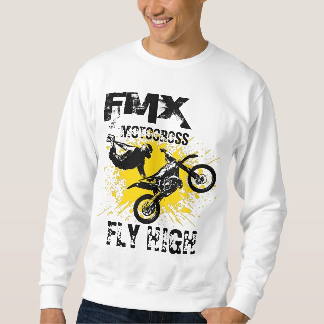 Moletom FMX Motocross Voe manga longa alta (Frente)