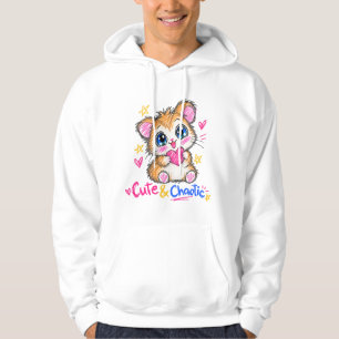 Moletom Fofa & Caótica Kawaii Hamster com Coração Rosa – H