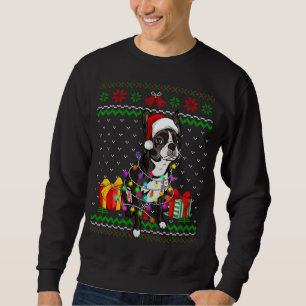 Moletom Fofo feio Luz de Natal Boston Terrier Dog L