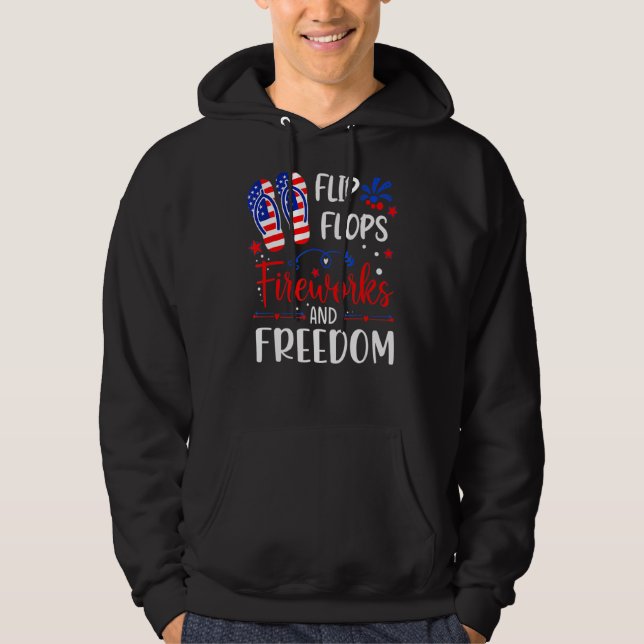 Moletom Fogos De Artifício De chinelos E Liberdade 4 De Ju (Frente)