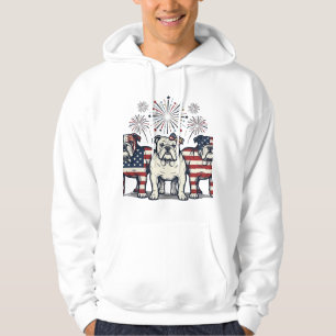 Moletom Fogueira Patriótica Bulldog Desenho Vintage