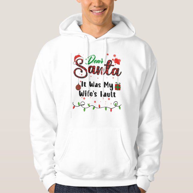 Moletom Foi culpa da minha esposa combinando o Natal Caro  (Frente)