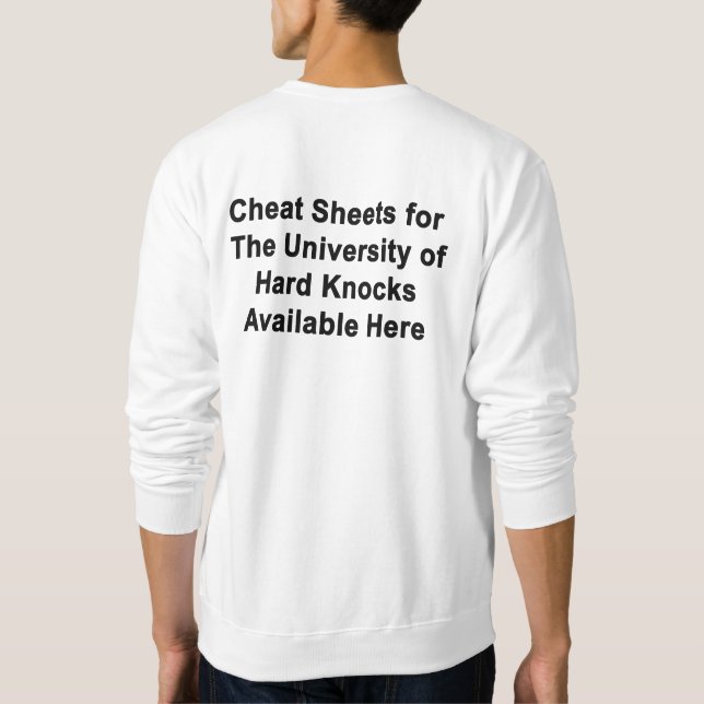 Moletom Folha de Dicas de SWEATSHIRT Para U de Golpes Duro (Verso)