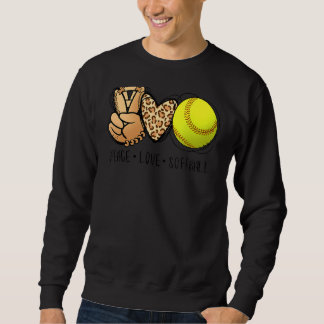 Moletom Folha de Mães de Softball de Paz Leopard Imprimir