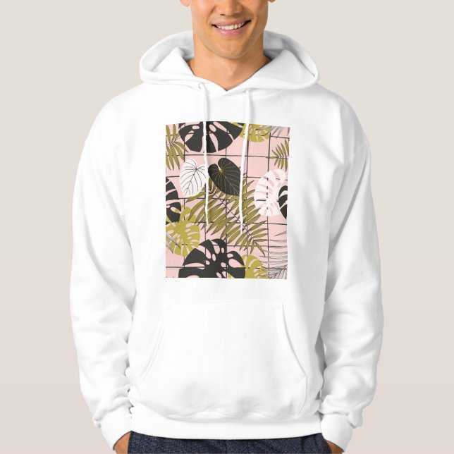 Moletom Folhas tropicais de palma, na moda verão. (Frente)