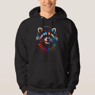 Moletom Fone de ouvido legal Raccoon Música Arte Natal Bir