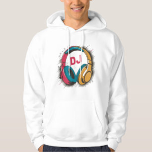 Moletom Fones de ouvido coloridos Music DJ branco
