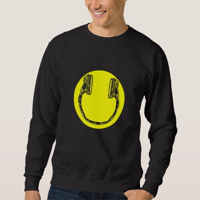 Moletom Fones de ouvido Dj Deejay Music Pop Bass Techno Ro (Frente)