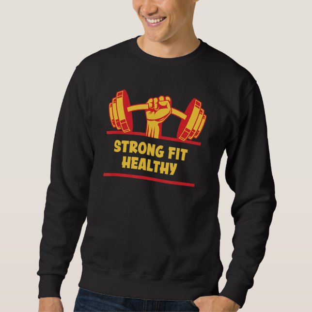 Moletom Forte Gym de Cotação Motivacional de Workout Saudá (Frente)