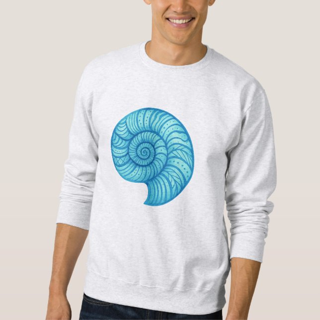 Moletom Fóssil de Ammonite – Distorção Espiral Neon (Frente)