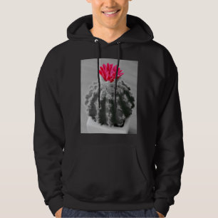 Moletom Foto Branca Preta Da Planta De Cactus Com Flor Ros