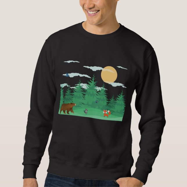 Moletom Fox Bear Butterfly Cartoon Florestal (Frente)