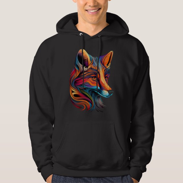 Moletom Fox Face Beautiful Colorful Artistic Animal (Frente)