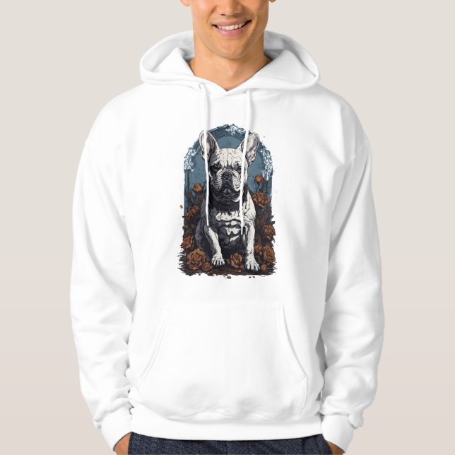 Moletom Francês Bulldog Gothic Floral (Frente)