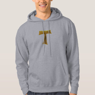 Moletom Franciscan Tau Cross Pax Et Bonum Dourado Metálic