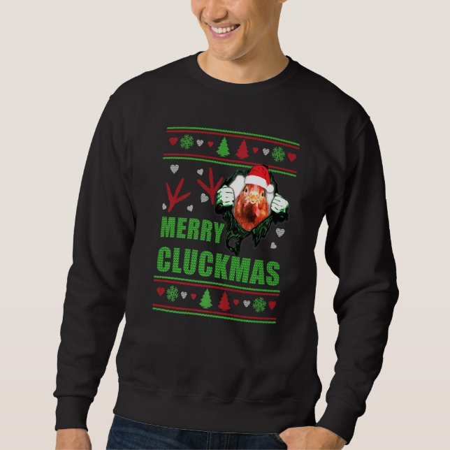 Moletom Frango de Natal de Cluckmas de Feliz de frango (Frente)