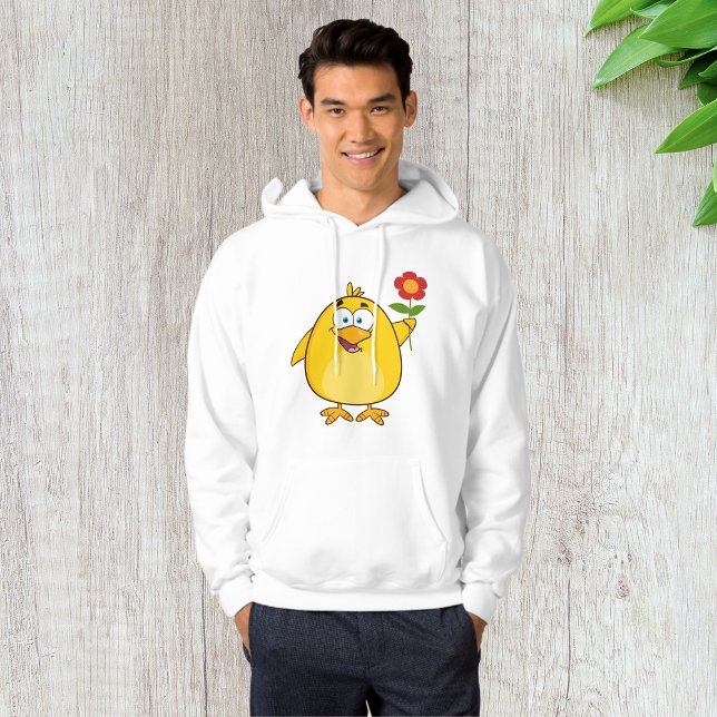 Moletom Frango Segurando Flor Engraçado Feliz Animal (Criador carregado)