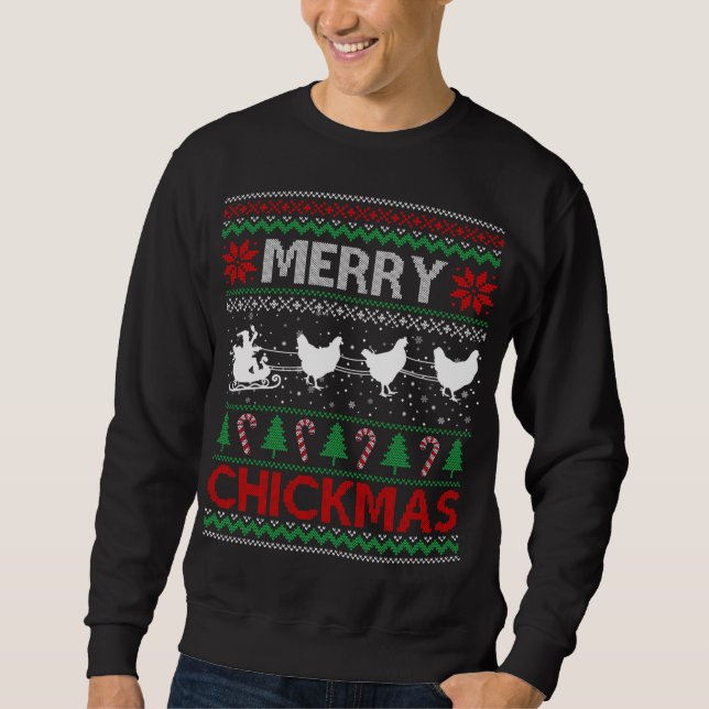 Moletom Frangos de Papai noel de frango fedorentos fazende (Frente)