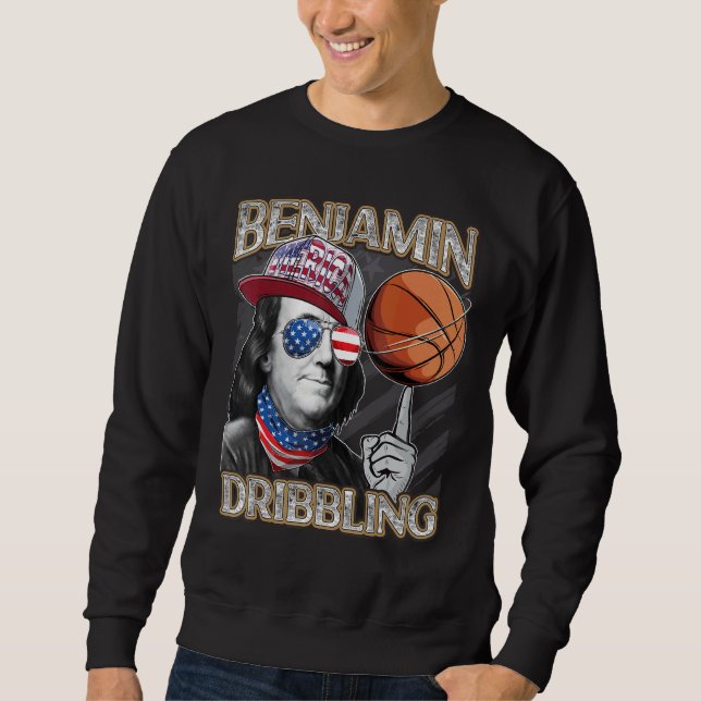 Moletom Franklin Benjamin Dribblando Basquete Patriótico 4 (Frente)