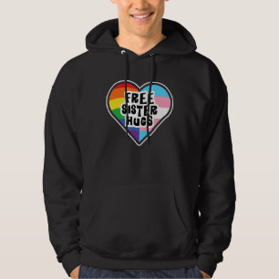 Moletom Free Sister Abraça Rainbow Transgender Heart Lgbt 