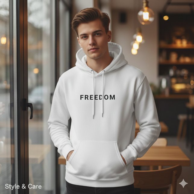 Moletom Freedom com Texto Personalizado para Estil (Freedom Custom Text Stylish Casual Wear Hoodie)