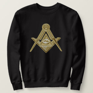 Moletom Freemason Square e Compass Character Masonic Black