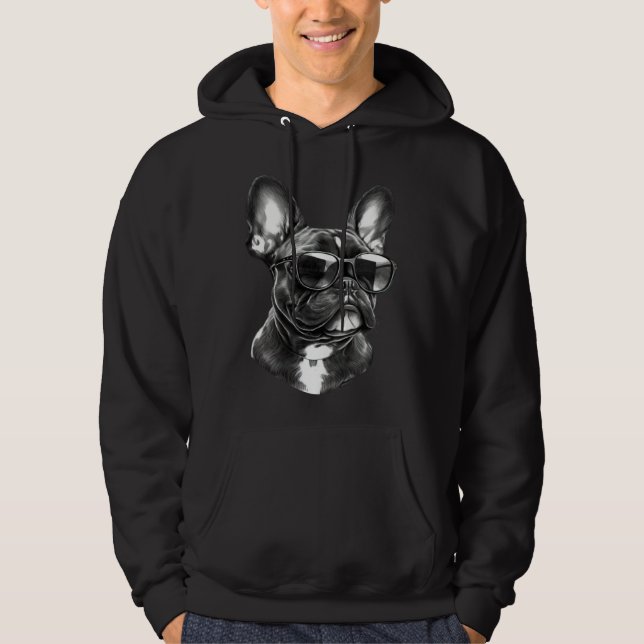 Moletom French Bulldog Cute Frenchie Wearing Sunglasses (Frente)