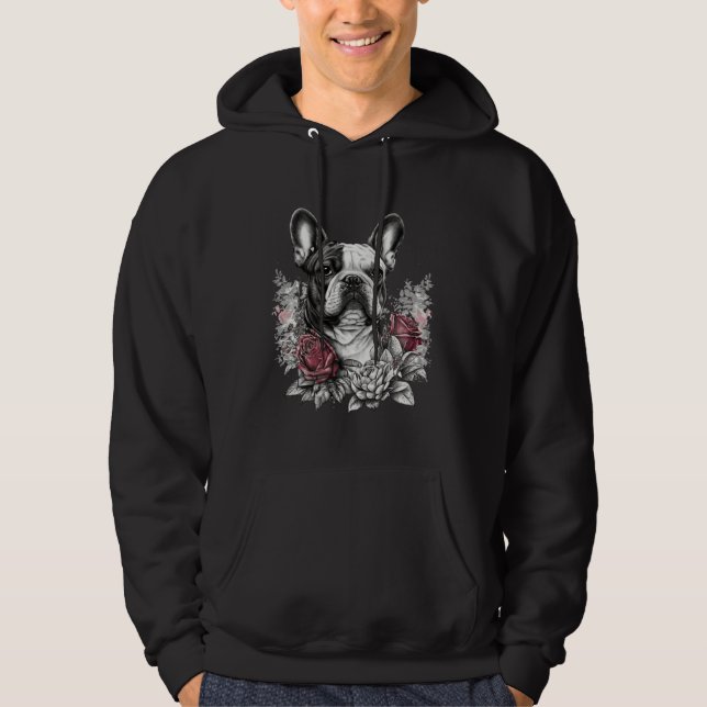 Moletom French Bulldog with Red Roses (Frente)