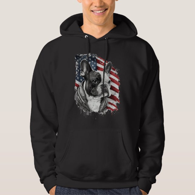 Moletom French Bulldog with the American Flag (Frente)