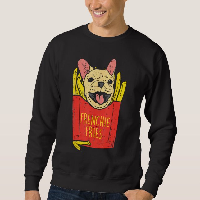 Moletom Frenchie Fries francês Buldogue-lata-lanche-javali (Frente)