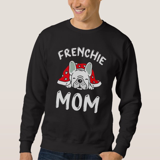 Moletom Frenchie Mãe Por Mulheres Branca Francesa Mamãe (Frente)