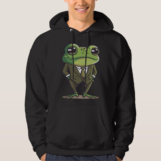 Moletom Frog man, mr frog, frog in suit, serious frog, fun (Frente)
