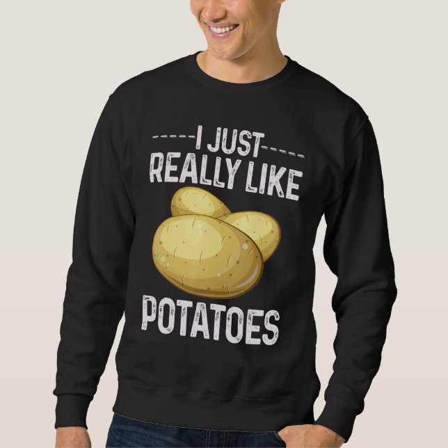Moletom Frouxo Traje de Legume de Batata Eu Só Realmente G (Frente)