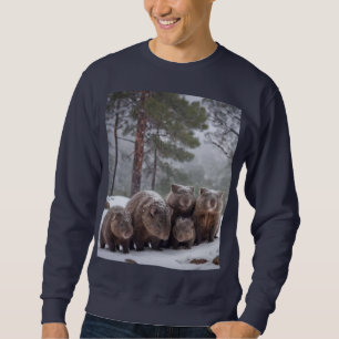 Moletom Frozen Burrow: Família de Wombat Australiana