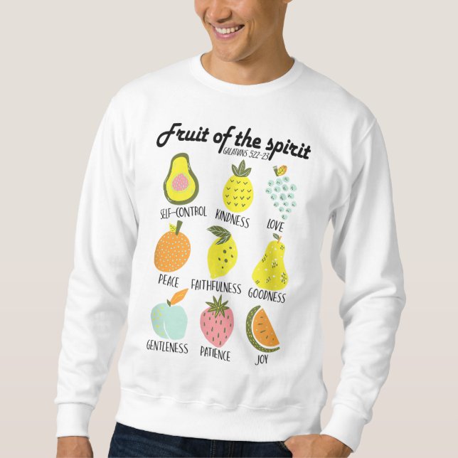 Moletom Fruta Do Espírito Da Fé Cristã Jesus Deus Ama (Frente)