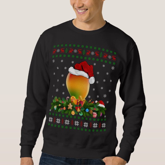 Moletom Fruta Mango Lover Xmas Santa Hat Cristo Mango Feia (Frente)