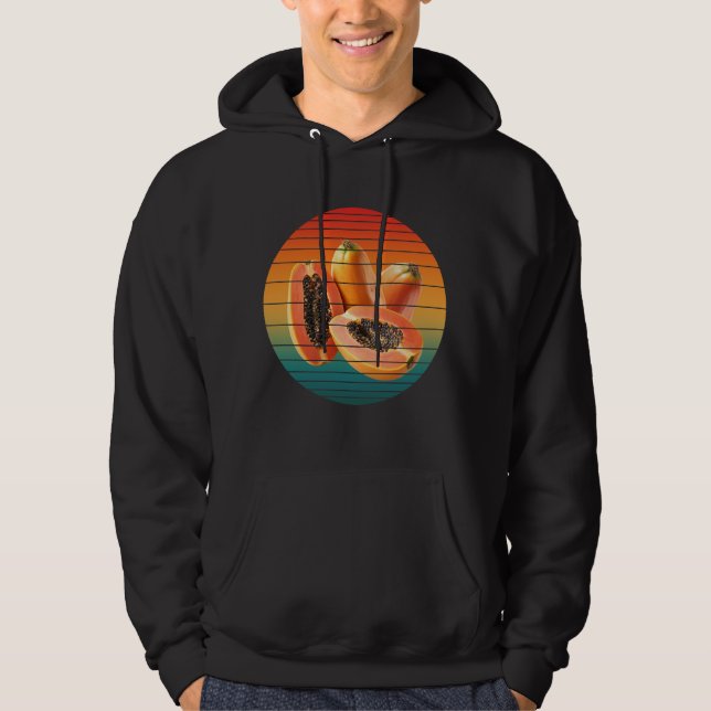 Moletom Frutas de mamão vintage comida saudável vegana (Frente)