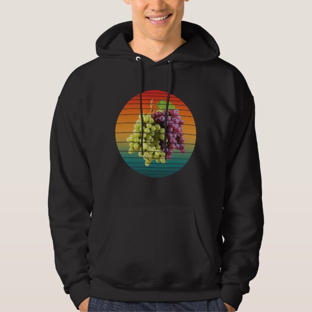 Moletom Frutas de uva vintage comida saudável vegana (Frente)