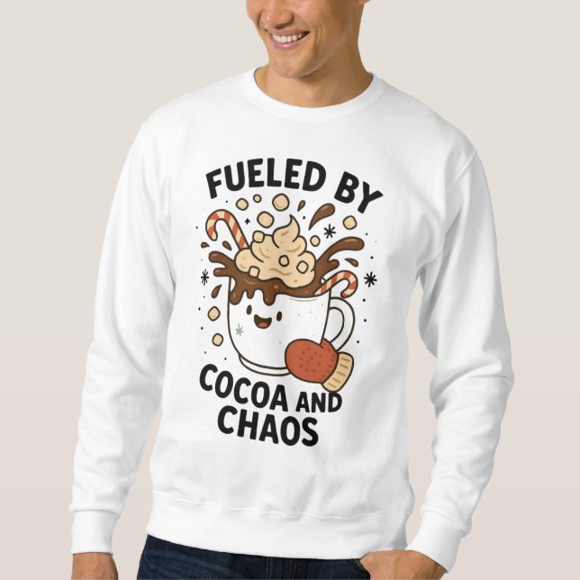 Moletom Fueled by Cocoa and Chaos – Funny Christmas (Frente)